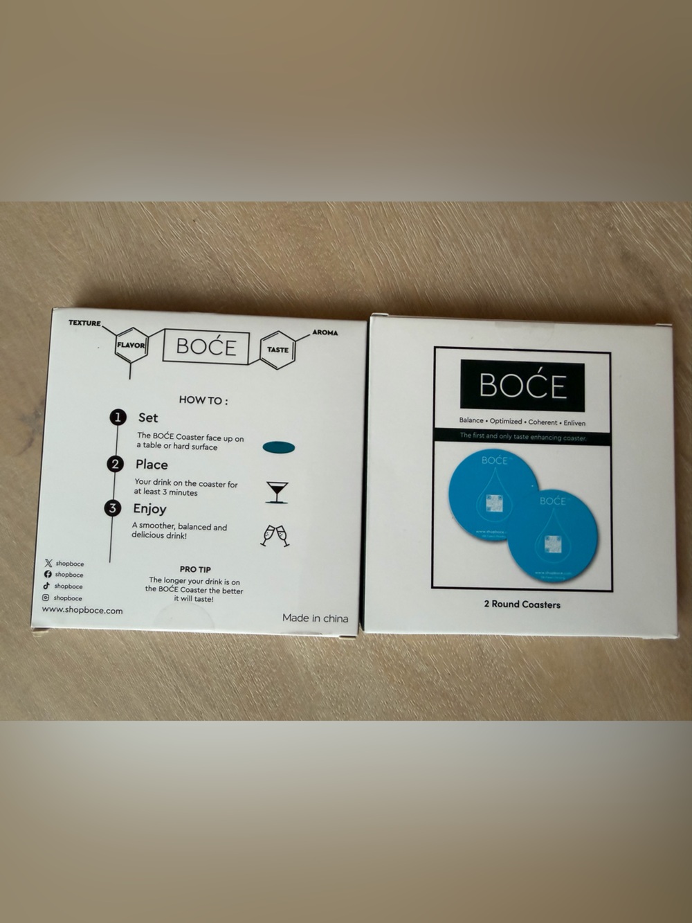 Boće Blue Drink Coasters - 2 Round Coasters
